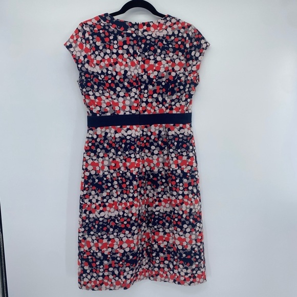 Boden blue red white dot textured dot Career Dress size 8 long - Picture 5 of 14